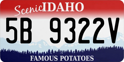 ID license plate 5B9322V