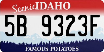 ID license plate 5B9323F