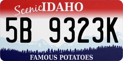 ID license plate 5B9323K