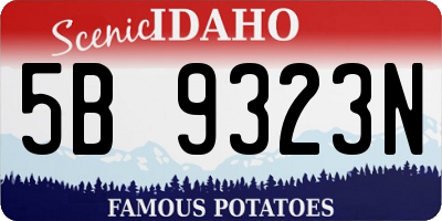ID license plate 5B9323N