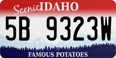 ID license plate 5B9323W