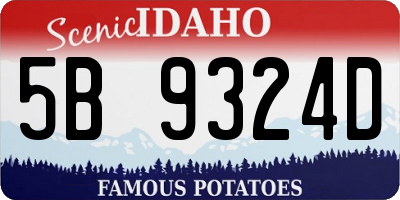 ID license plate 5B9324D