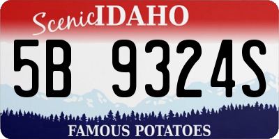 ID license plate 5B9324S