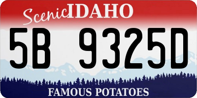 ID license plate 5B9325D