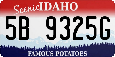 ID license plate 5B9325G