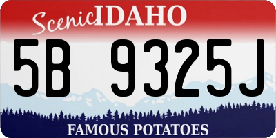 ID license plate 5B9325J