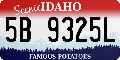 ID license plate 5B9325L