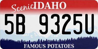 ID license plate 5B9325U