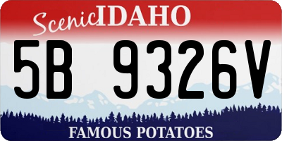 ID license plate 5B9326V