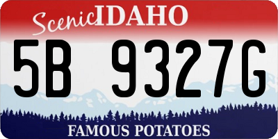 ID license plate 5B9327G
