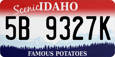 ID license plate 5B9327K