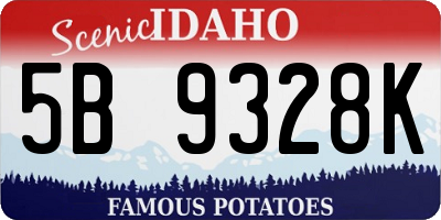 ID license plate 5B9328K