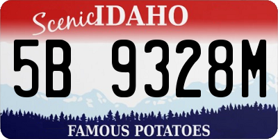ID license plate 5B9328M