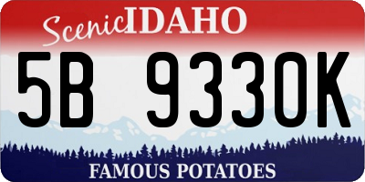 ID license plate 5B9330K