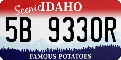 ID license plate 5B9330R