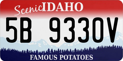 ID license plate 5B9330V