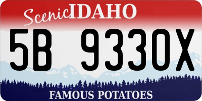 ID license plate 5B9330X