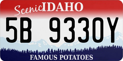 ID license plate 5B9330Y