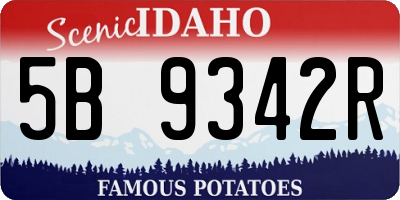 ID license plate 5B9342R