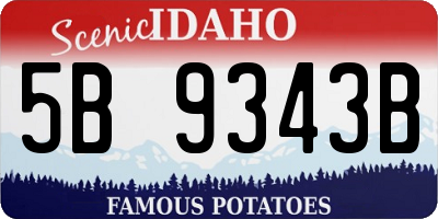 ID license plate 5B9343B