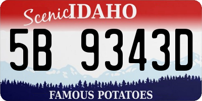 ID license plate 5B9343D