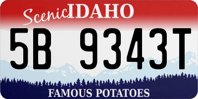 ID license plate 5B9343T