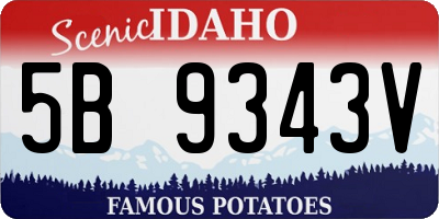 ID license plate 5B9343V
