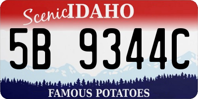 ID license plate 5B9344C