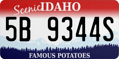 ID license plate 5B9344S