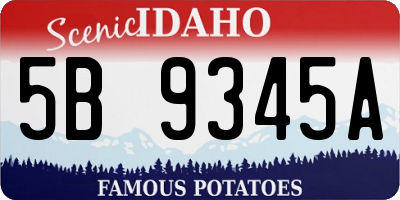 ID license plate 5B9345A