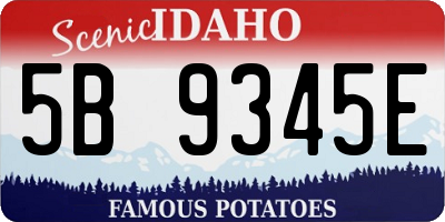 ID license plate 5B9345E
