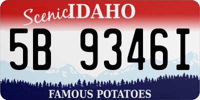 ID license plate 5B9346I
