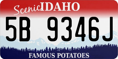 ID license plate 5B9346J