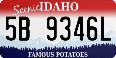 ID license plate 5B9346L