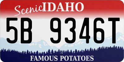 ID license plate 5B9346T