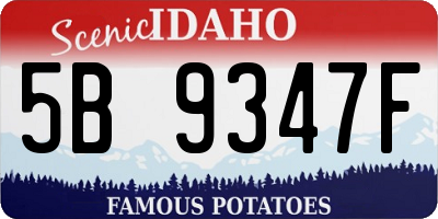 ID license plate 5B9347F