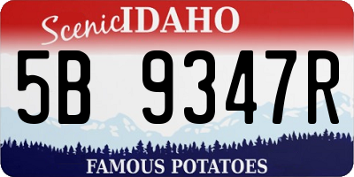 ID license plate 5B9347R