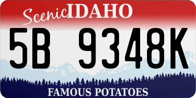 ID license plate 5B9348K