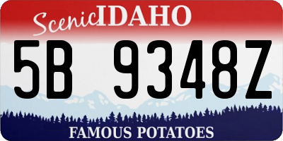 ID license plate 5B9348Z