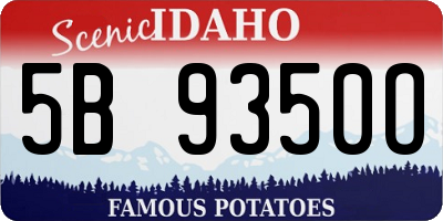 ID license plate 5B9350O