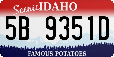 ID license plate 5B9351D