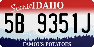 ID license plate 5B9351J