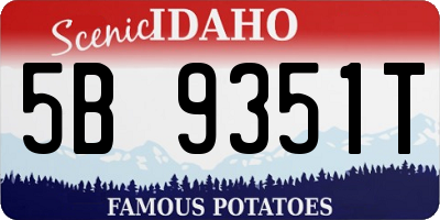 ID license plate 5B9351T