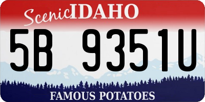ID license plate 5B9351U