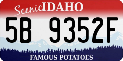 ID license plate 5B9352F