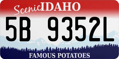 ID license plate 5B9352L