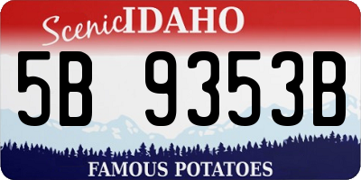 ID license plate 5B9353B