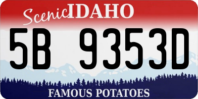 ID license plate 5B9353D