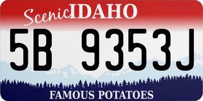 ID license plate 5B9353J