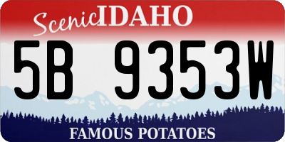 ID license plate 5B9353W